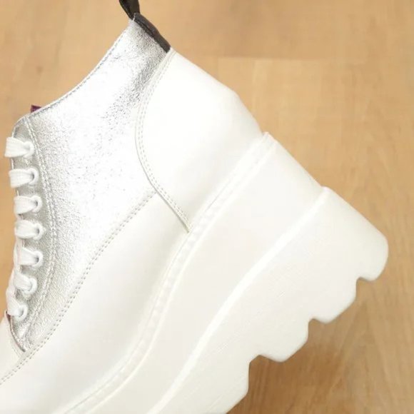 New Women's Front lace-up heightening ankle boots platform thick sole martin boo - Picture 9 of 12